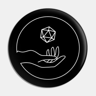 Polyhedral D20 Dice Roll Tabletop RPG Gaming Pin