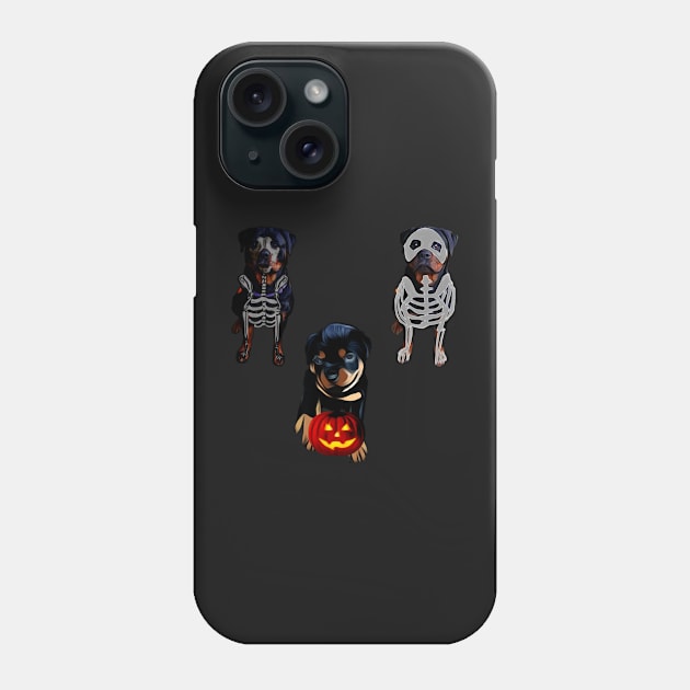 Rottweiler Halloween sticker pack Phone Case by Freedomink