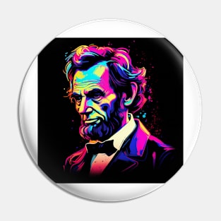 Lincoln Neon Pop Art Pin