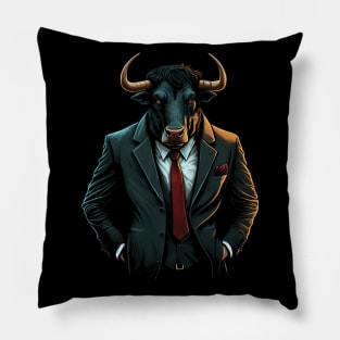 Suited for Success the Business Bull Pillow