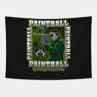 Paintball Player Green Team Tapestry