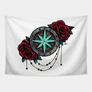 Compass Rose & Roses Tapestry