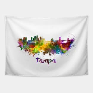 Tampa skyline in watercolor Tapestry