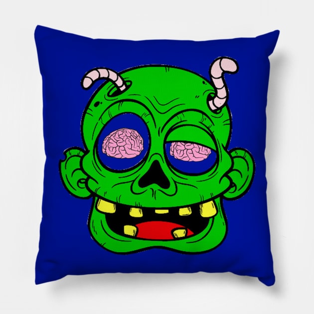 MMM... BRAINS!! Pillow by Uncle_Paul999