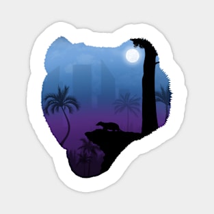 CITY NIGHTLIFE BADGER (SILHOUETTE) Magnet