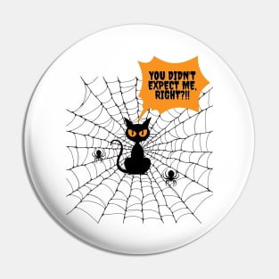 Spooky Cat Web, funny design Pin