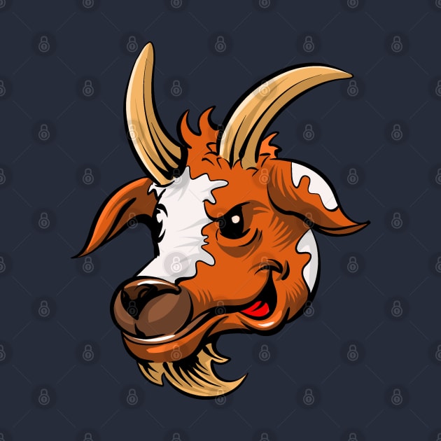 Cartoon Goat by Black Tee Inc