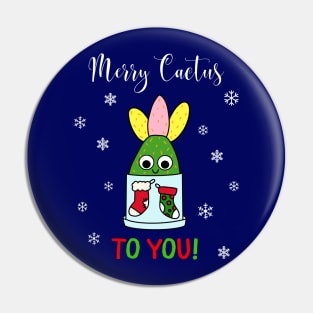 Merry Cactus To You - Hybrid Cactus In Christmas Themed Pot Pin