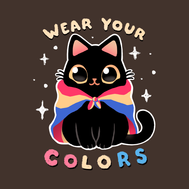 Pansexual LGBT Pride Cat - Kawaii Rainbow Kitty - Wear your colors by BlancaVidal