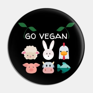 Go vegan Pin