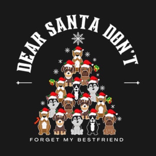 Dear Santa don't forget my Bestfriend retro vintage Santa Christmas shirt holiday gift stickers T-Shirt