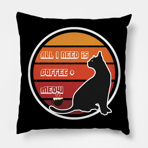 All i need is coffee and meow cat Pillow by Oosters