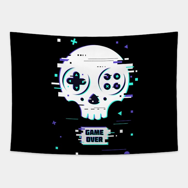 SKULL GAME OVER Tapestry by Made In Kush