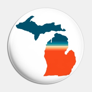 Michigan State Retro Map Pin