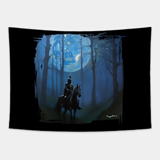 Mysterious Black Knight in the Moonlit Tapestry