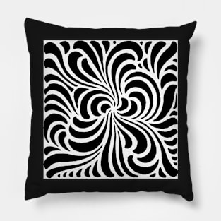 Bold swirling printers’ ornament design, 1897 Pillow