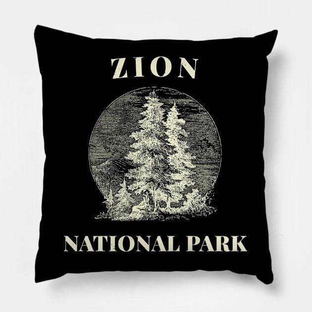 Zion National Park Vintage Pillow by Insert Place Here