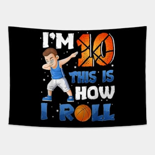 10th Birthday Boy Basketball Ten 10 Year Old Tapestry