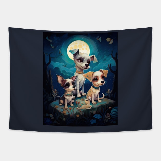 Three cute puppies Tapestry by Tarrby