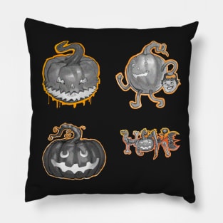 Halloween Grey Jack O' Lantern Sticker Pack Pillow