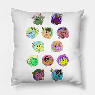 Cartoon Octopus Dungeons and Dragons Class Pattern Pillow