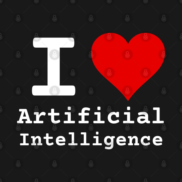 I Love Artificial Intelligence | Stylized Heart Logo White by aRtVerse