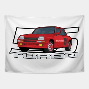 Car 5 Turbo 1980 red Tapestry