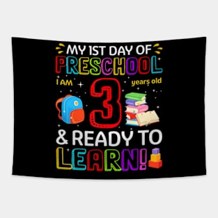 Kids 1st Day Of Preschool  3 Years Old To Learn Tapestry