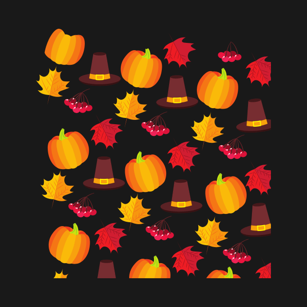 Fall Autumn Thanksgiving Pattern Design by Ken Adams Store