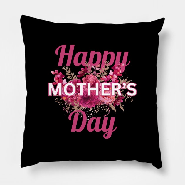 Happy Mother's Day Pink Bouquet Pillow by Clear Picture Leadership Designs