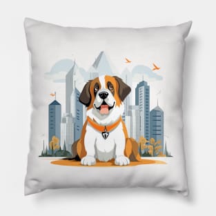 Saint-Bernard Dog Pet Animal Beauty Nature City Discovery Pillow