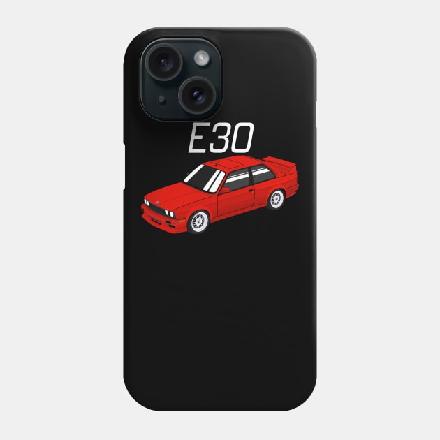 E30 bimmer red candy Phone Case by masjestudio