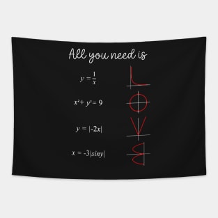 Copy of All you need is love by maths equations black Tapestry