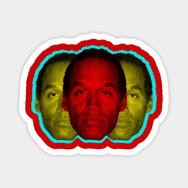 OJ Simpson Mugshot Threeways Magnet by SABREart