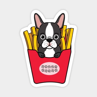 Cute Doggy And French Fries Magnet