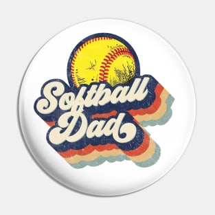 Retro Softball Dad Father's Day Pin