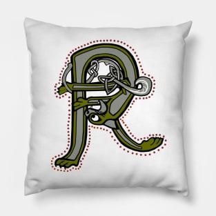 Celtic Cat Letter R Pillow