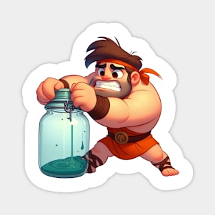 Hercules Struggles To Open A jar Magnet