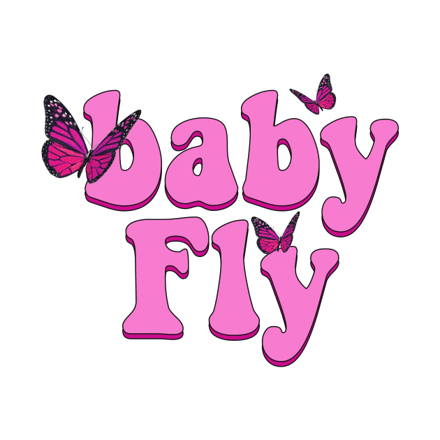 Baby Fly pink butterfly by Vintage Dream