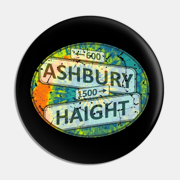 60s 70s Retro Flower Power - Haight Ashbury Street Signs 1 Pin by EDDArt