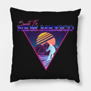 Retro Vaporwave Ski Mountain | Sante Fe New Mexico | Shirts, Stickers, and More! Pillow