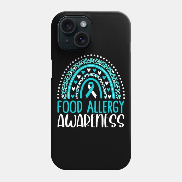 Teal Rainbow Food Allergy Awareness Phone Case by Emily Ava 1