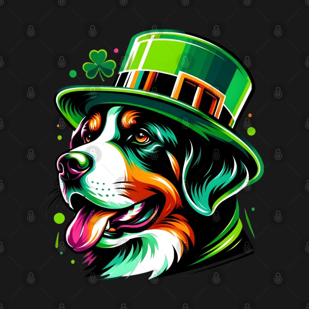 Greater Swiss Mountain Dog Celebrates Saint Patrick's by ArtRUs