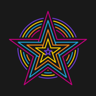 neon star retro T-Shirt