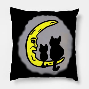 Kitten Moon Pillow