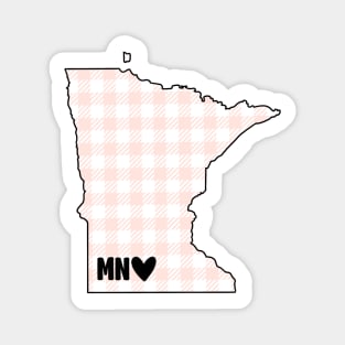 USA States: Minnesota (pink plaid) Magnet