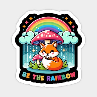 Mystic Rainbow Fox Shelter Magnet