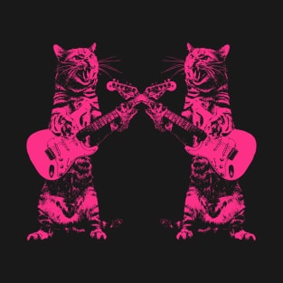 Double cat playing guitar T-Shirt