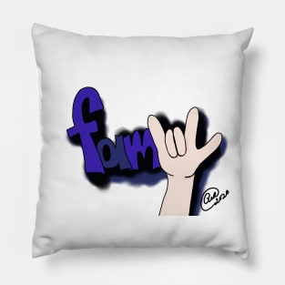 FamILY Sign Language White Background Pillow