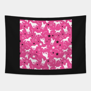 Pink Equestrian Horse Pattern Western Stars Cowgirl Equine Patterns Tapestry